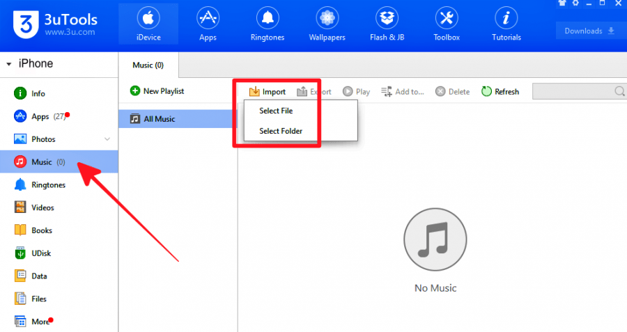 how-to-import-music-using-3utools-how-to-download-music-to-iphone